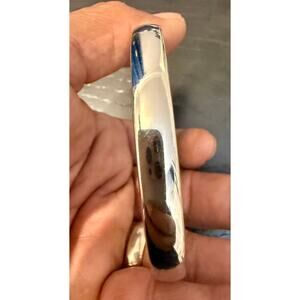 Vintage Signed Monet Silver Tone Polished Domed Bangle Bracelet Size 8”